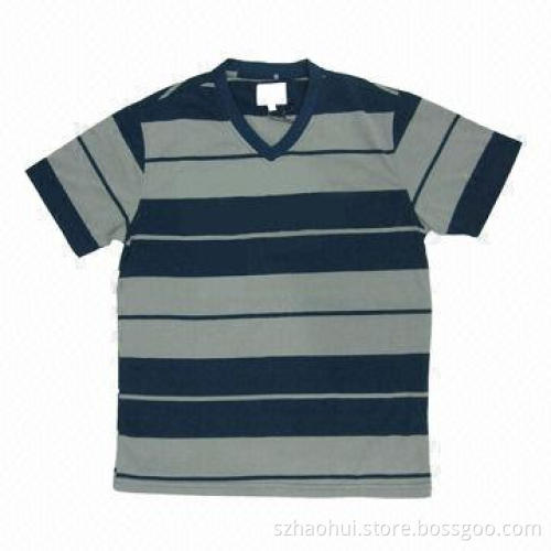 Cotton yarn dyed fabric t-shirt